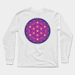 Metatron's Cube on Flower of Life Long Sleeve T-Shirt